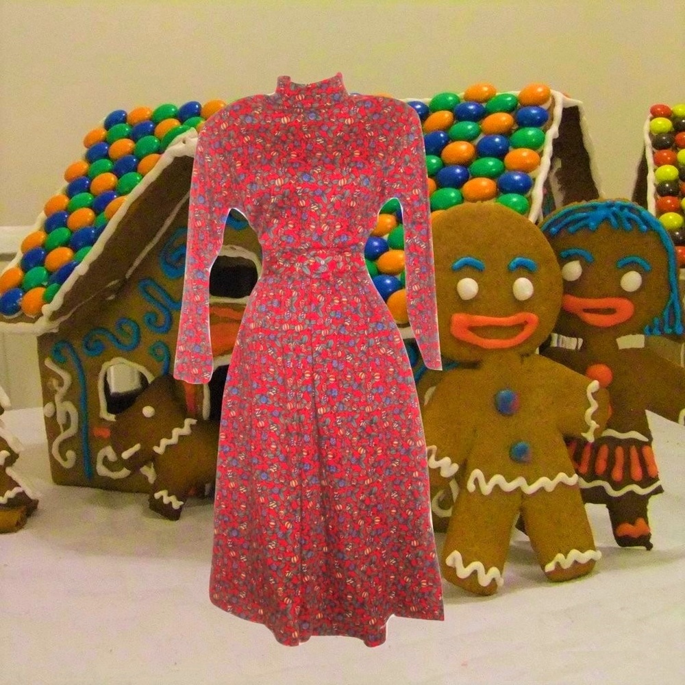 vintage ugly christmas dress size small medium